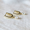 Wholesale Women's Copper Goldplated Earrings With Full Diamond Zircon And Geometric Design