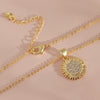 Wholesale Women's Copper Goldplated Flower Pendant O Word Chain Necklace