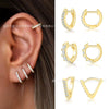 Wholesale Women's Copper Goldplated Geometric Alloy Inlaid Artificial And Semiprecious Stones Earrings