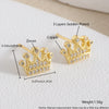Wholesale Women's Copper Goldplated Geometric Crown Earrings