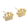 Wholesale Women's Copper Goldplated Geometric Crown Earrings
