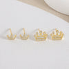 Wholesale Women's Copper Goldplated Geometric Crown Earrings