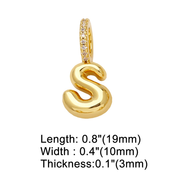 Wholesale Women's Copper Goldplated Geometric Letter Pendant Bracelet With Electroplating