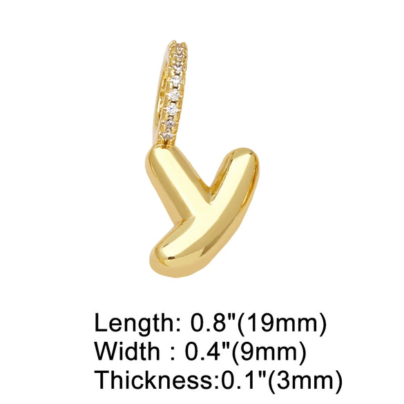 Wholesale Women's Copper Goldplated Geometric Letter Pendant Bracelet With Electroplating
