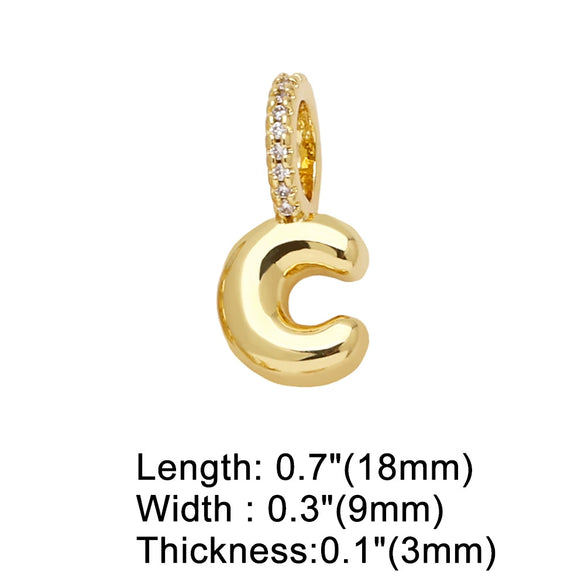 Wholesale Women's Copper Goldplated Geometric Letter Pendant Bracelet With Electroplating