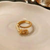 Wholesale Women's Copper Goldplated Geometric Opening Ring Jewelry