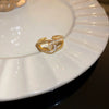 Wholesale Women's Copper Goldplated Geometric Opening Ring Jewelry