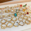 Wholesale Women's Copper Goldplated Geometric Opening Ring Jewelry