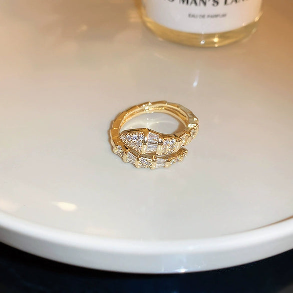 Wholesale Women's Copper Goldplated Geometric Opening Ring Jewelry