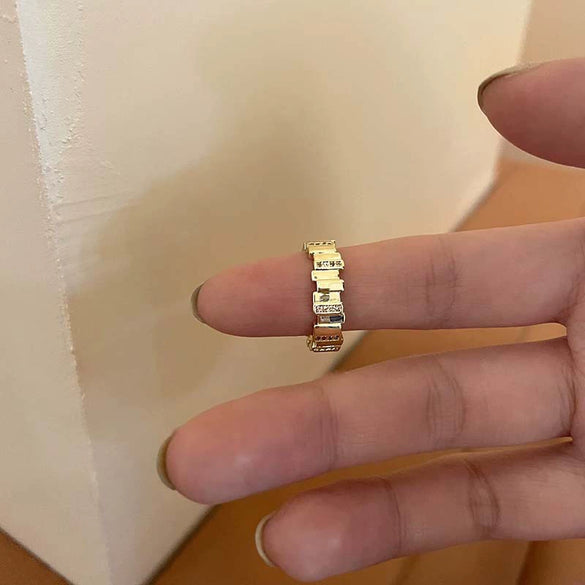 Wholesale Women's Copper Goldplated Geometric Opening Ring Jewelry