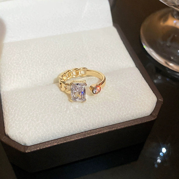 Wholesale Women's Copper Goldplated Geometric Opening Ring Jewelry