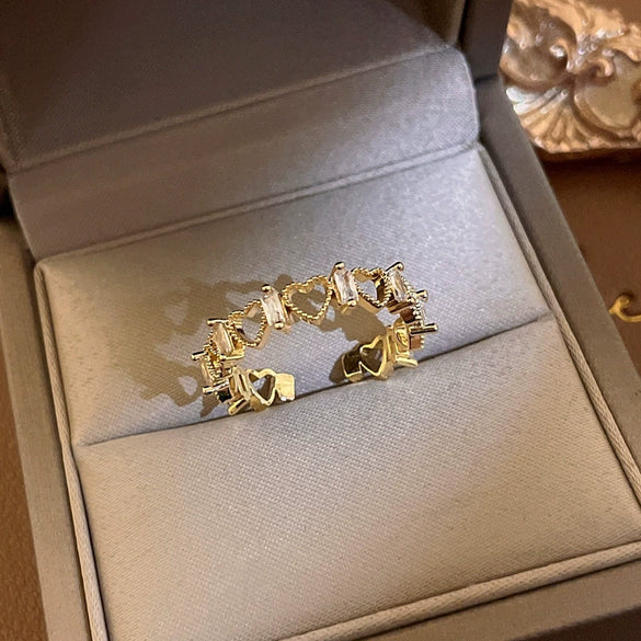 Wholesale Women's Copper Goldplated Geometric Opening Ring Jewelry