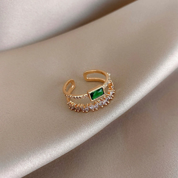 Wholesale Women's Copper Goldplated Geometric Opening Ring Jewelry