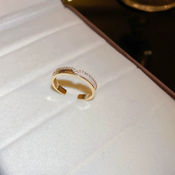 Wholesale Women's Copper Goldplated Geometric Opening Ring Jewelry