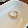 Wholesale Women's Copper Goldplated Geometric Opening Ring Jewelry