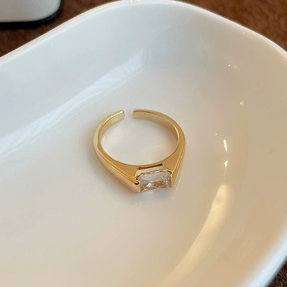Wholesale Women's Copper Goldplated Geometric Opening Ring Jewelry