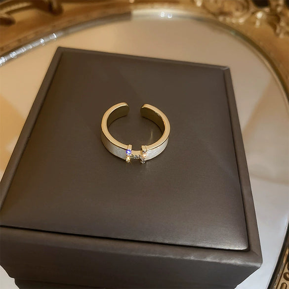 Wholesale Women's Copper Goldplated Geometric Opening Ring Jewelry