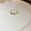 Wholesale Women's Copper Goldplated Geometric Opening Ring Jewelry