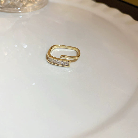 Wholesale Women's Copper Goldplated Geometric Opening Ring Jewelry