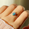 Wholesale Women's Copper Goldplated Geometric Zircon Water Drop Design Pullout Chain Ring