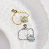 Wholesale Women's Copper Goldplated Geometric Zircon Water Drop Design Pullout Chain Ring