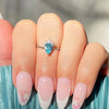 Wholesale Women's Copper Goldplated Geometric Zircon Water Drop Design Pullout Chain Ring