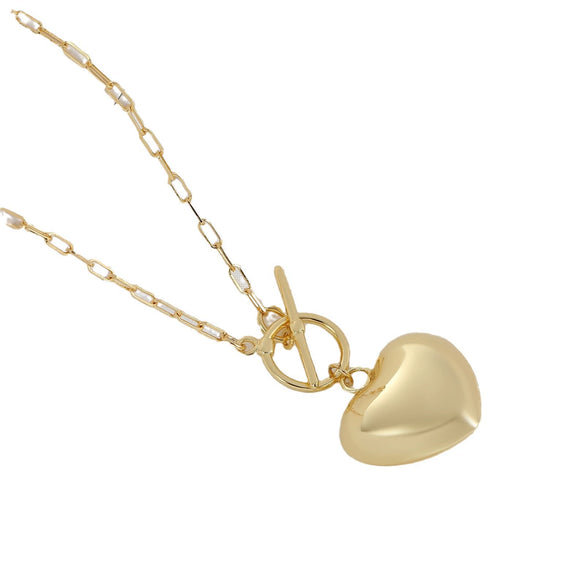 Wholesale Women's Copper Goldplated Heartshaped Necklace