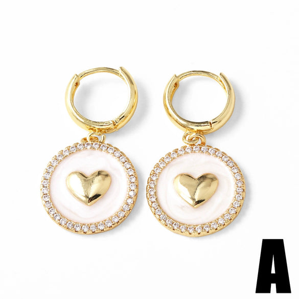 Wholesale Women's Copper Heart Shape Earrings With Electroplating