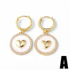 Wholesale Women's Copper Heart Shape Earrings With Electroplating