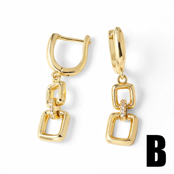 Wholesale Women's Copper Heart Shape Electroplating Earrings