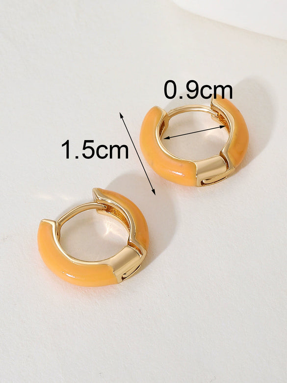Wholesale Women's Copper Heart Shape Oil Dropping Earrings With Electroplating
