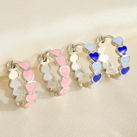 Wholesale Women's Copper Heart Shape Oil Dropping Earrings With Electroplating