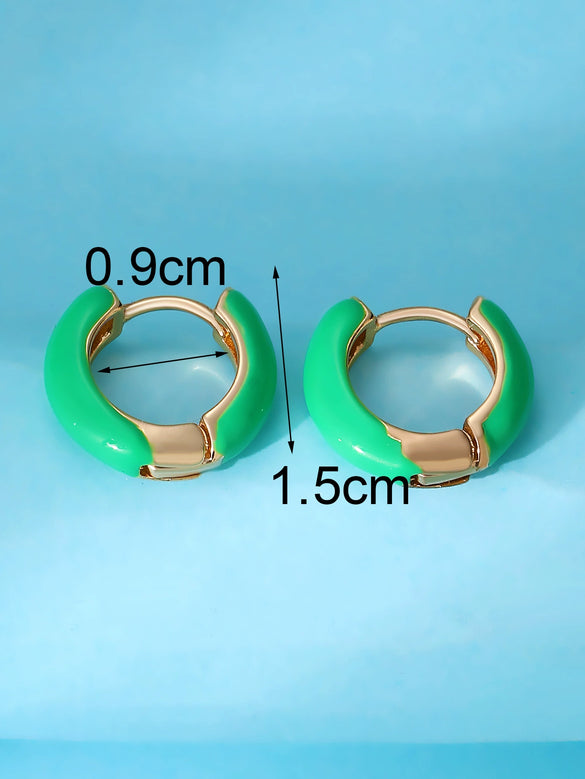 Wholesale Women's Copper Heart Shape Oil Dropping Earrings With Electroplating