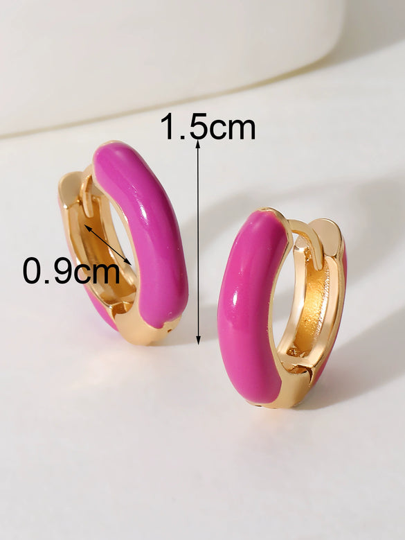 Wholesale Women's Copper Heart Shape Oil Dropping Earrings With Electroplating