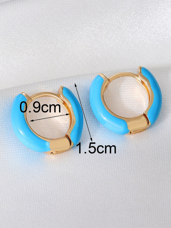 Wholesale Women's Copper Heart Shape Oil Dropping Earrings With Electroplating