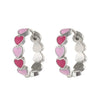 Wholesale Women's Copper Heart Shape Oil Dropping Earrings With Electroplating