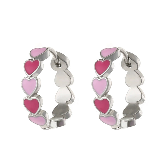 Wholesale Women's Copper Heart Shape Oil Dropping Earrings With Electroplating