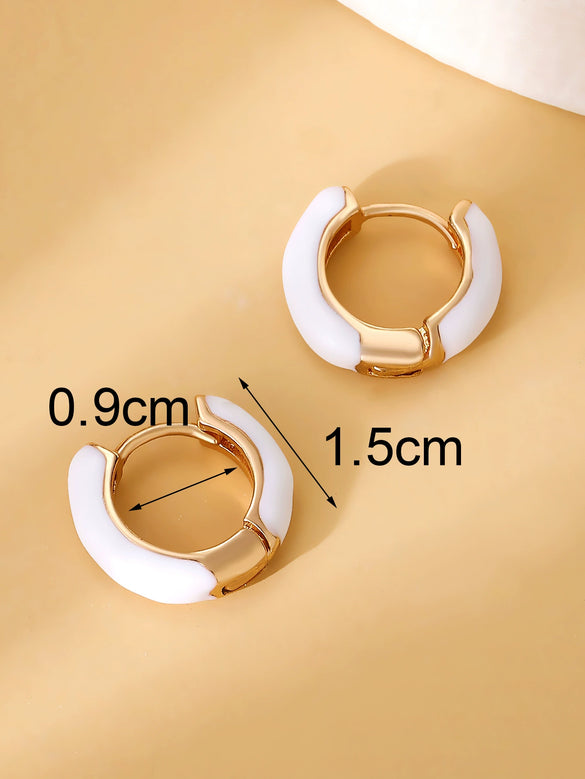 Wholesale Women's Copper Heart Shape Oil Dropping Earrings With Electroplating