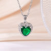 Wholesale Women's Copper Heart Shape Pendant Necklace With Mixed Gemstone Setting And Electroplating O Word Chain
