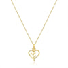 Wholesale Women's Copper Heart Shape Zircon Inlaid Electroplated Clavicle Chain Necklace