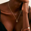 Wholesale Women's Copper Heart Shape Zircon Inlaid Electroplated Clavicle Chain Necklace