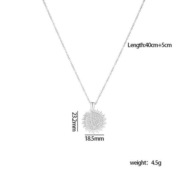 Wholesale Women's Copper Heart Shaped And Bow Patterned Necklace With Mixed Gem Inlay And O Chain