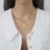 Wholesale Women's Copper Heart Shaped And Bow Patterned Necklace With Mixed Gem Inlay And O Chain
