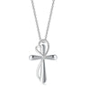 Wholesale Women's Copper Heart Shaped Cross Color Separation Plating Pendant Clavicle Chain Necklace