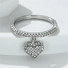 Wholesale Women's Copper Heart Shaped Fantasy Love Pendant Ring With Microinlaid Zircon And Geometric Style