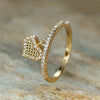 Wholesale Women's Copper Heart Shaped Fantasy Love Pendant Ring With Microinlaid Zircon And Geometric Style