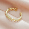 Wholesale Women's Copper Heart Shaped Hollow Love Stitching Electroplated Ring