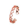 Wholesale Women's Copper Heart Shaped Hollow Love Stitching Electroplated Ring