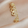 Wholesale Women's Copper Heart Shaped Hollow Love Stitching Electroplated Ring