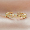 Wholesale Women's Copper Heart Shaped Hollow Love Stitching Electroplated Ring